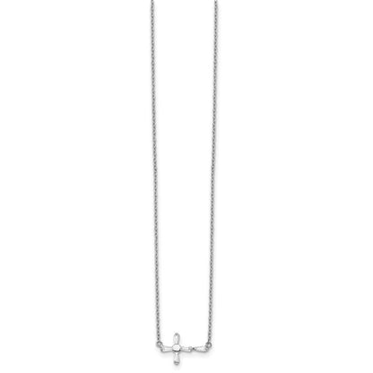 Sterlingsilber Zirkonia Kreuz Halskette