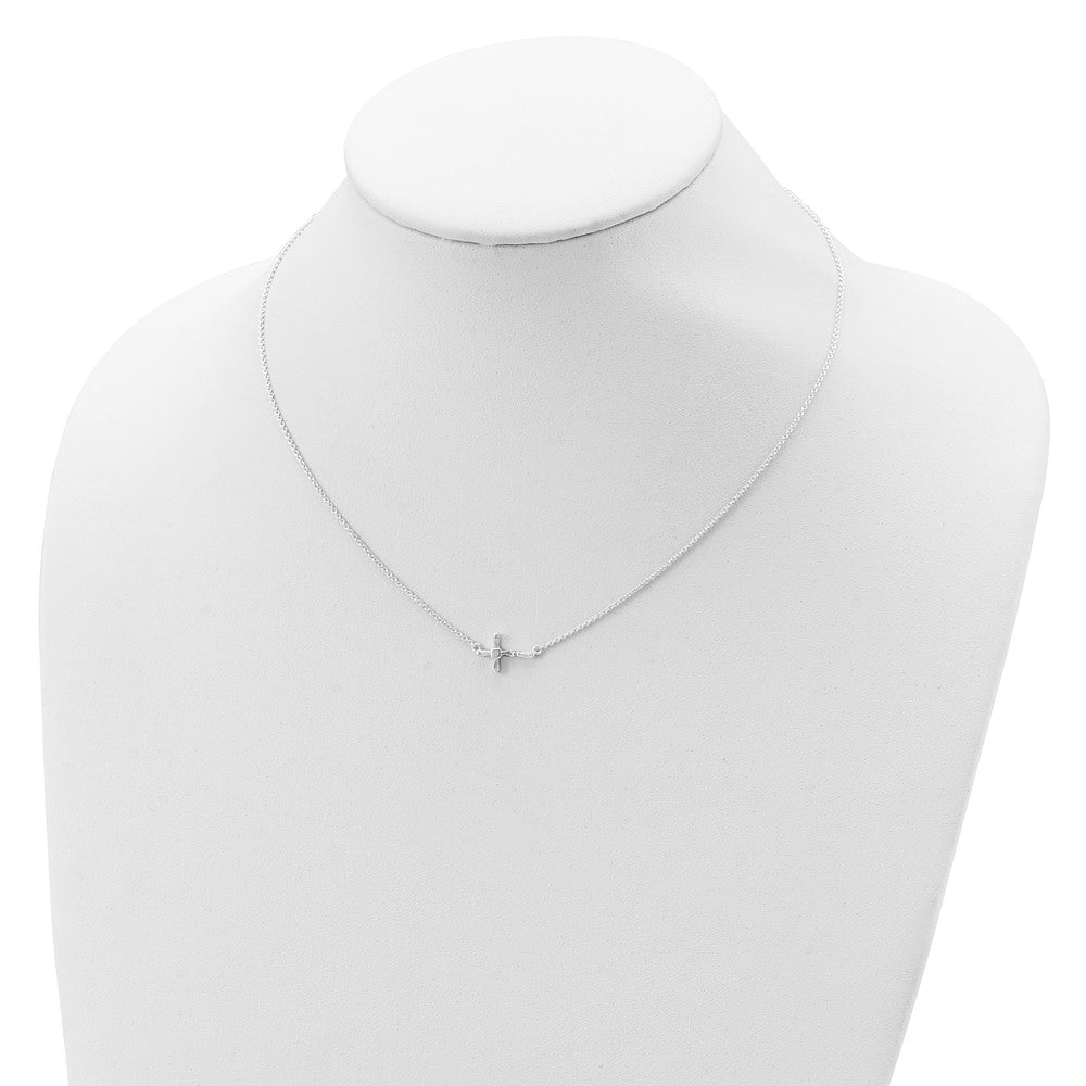 Sterlingsilber Zirkonia Kreuz Halskette