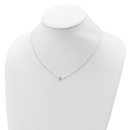 Sterlingsilber Zirkonia Kreuz Halskette