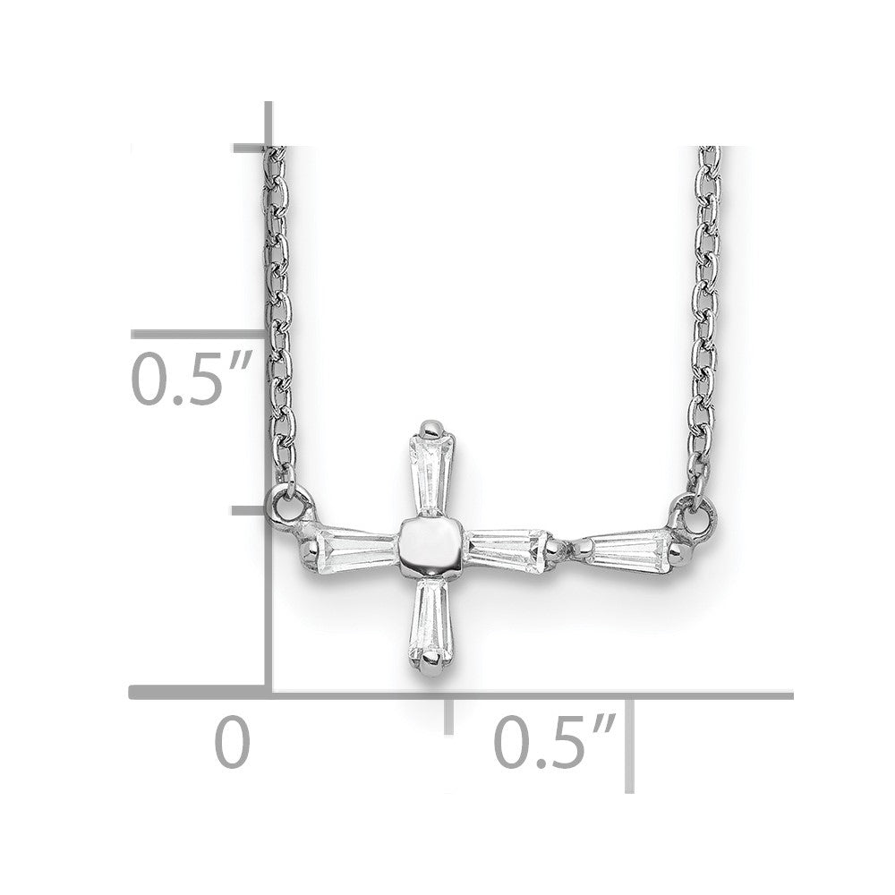 Sterlingsilber Zirkonia Kreuz Halskette