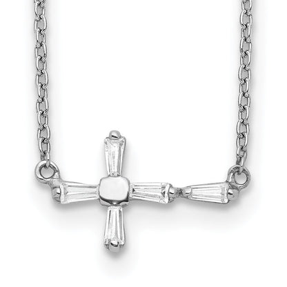 Sterlingsilber Zirkonia Kreuz Halskette