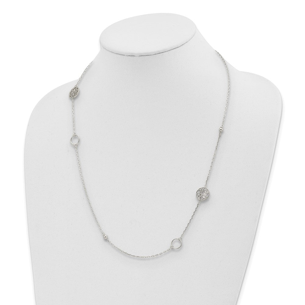 Sterlingsilber Kreis und Filigran Halskette