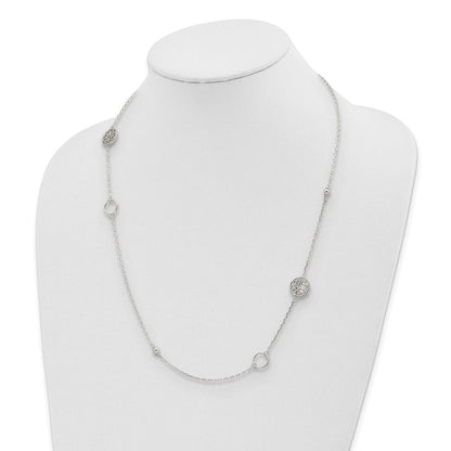 Sterlingsilber Kreis und Filigran Halskette