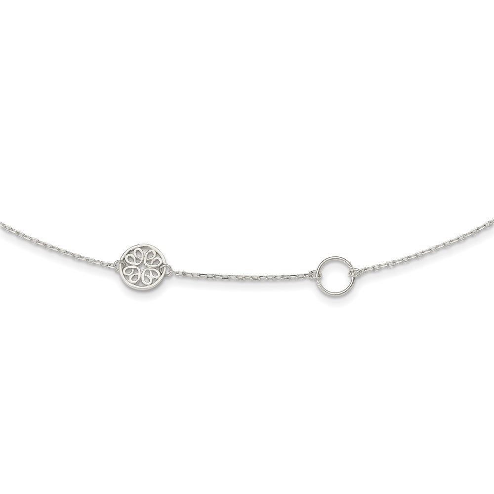 Sterlingsilber Kreis und Filigran Halskette