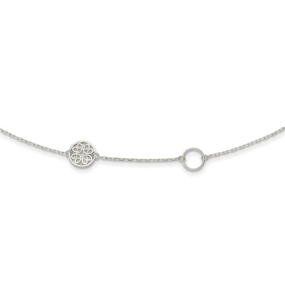 Sterlingsilber Kreis und Filigran Halskette