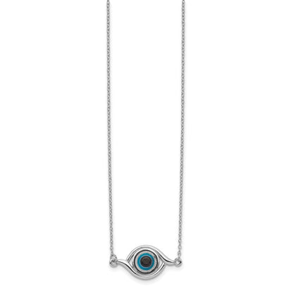 Sterlingsilber Rhodiniert Glas mit 2 Zoll Verlängerung Auge Halskette