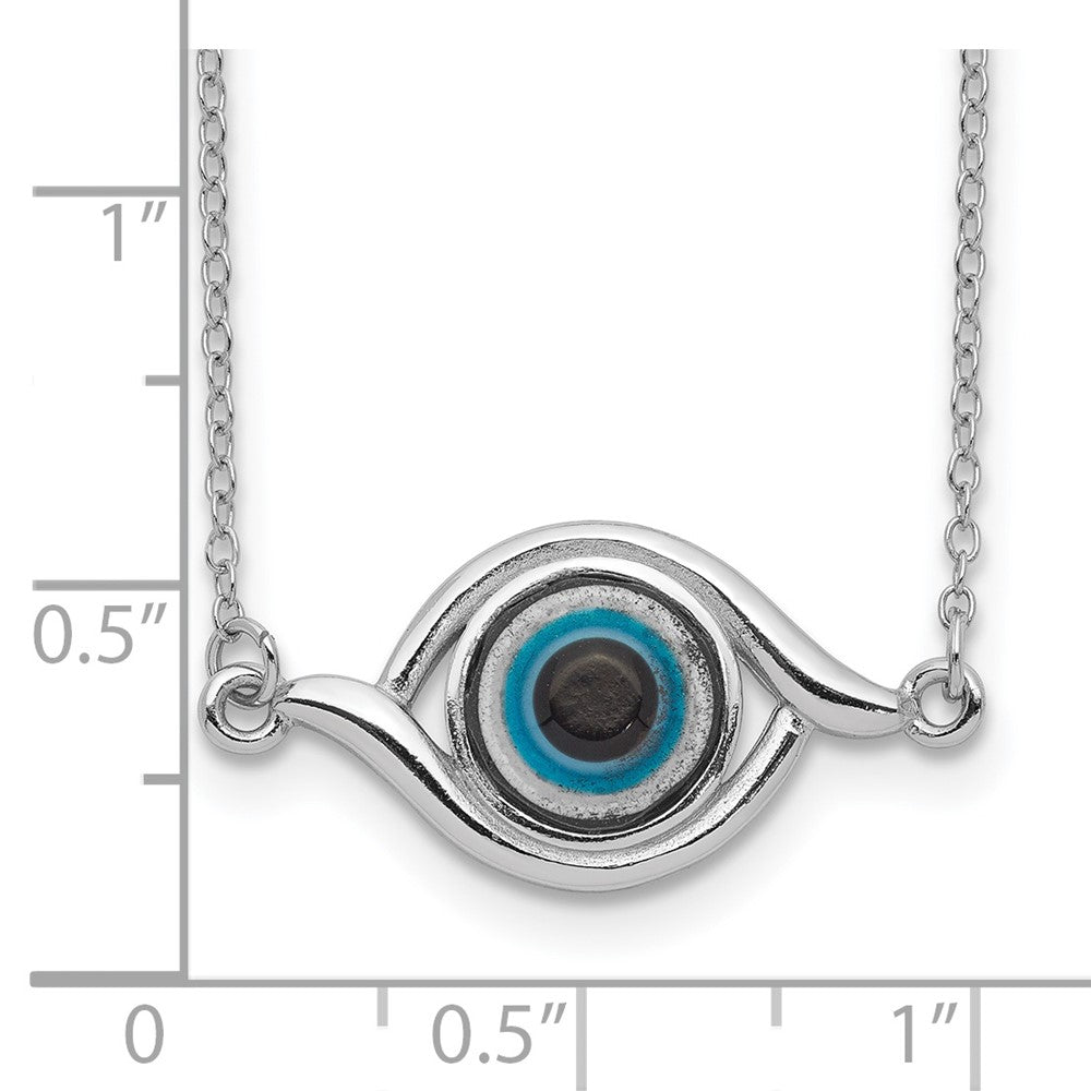Sterlingsilber Rhodiniert Glas mit 2 Zoll Verlängerung Auge Halskette