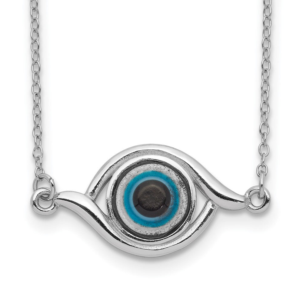 Sterlingsilber Rhodiniert Glas mit 2 Zoll Verlängerung Auge Halskette