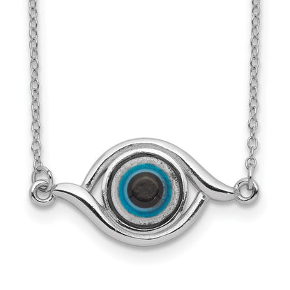 Sterlingsilber Rhodiniert Glas mit 2 Zoll Verlängerung Auge Halskette