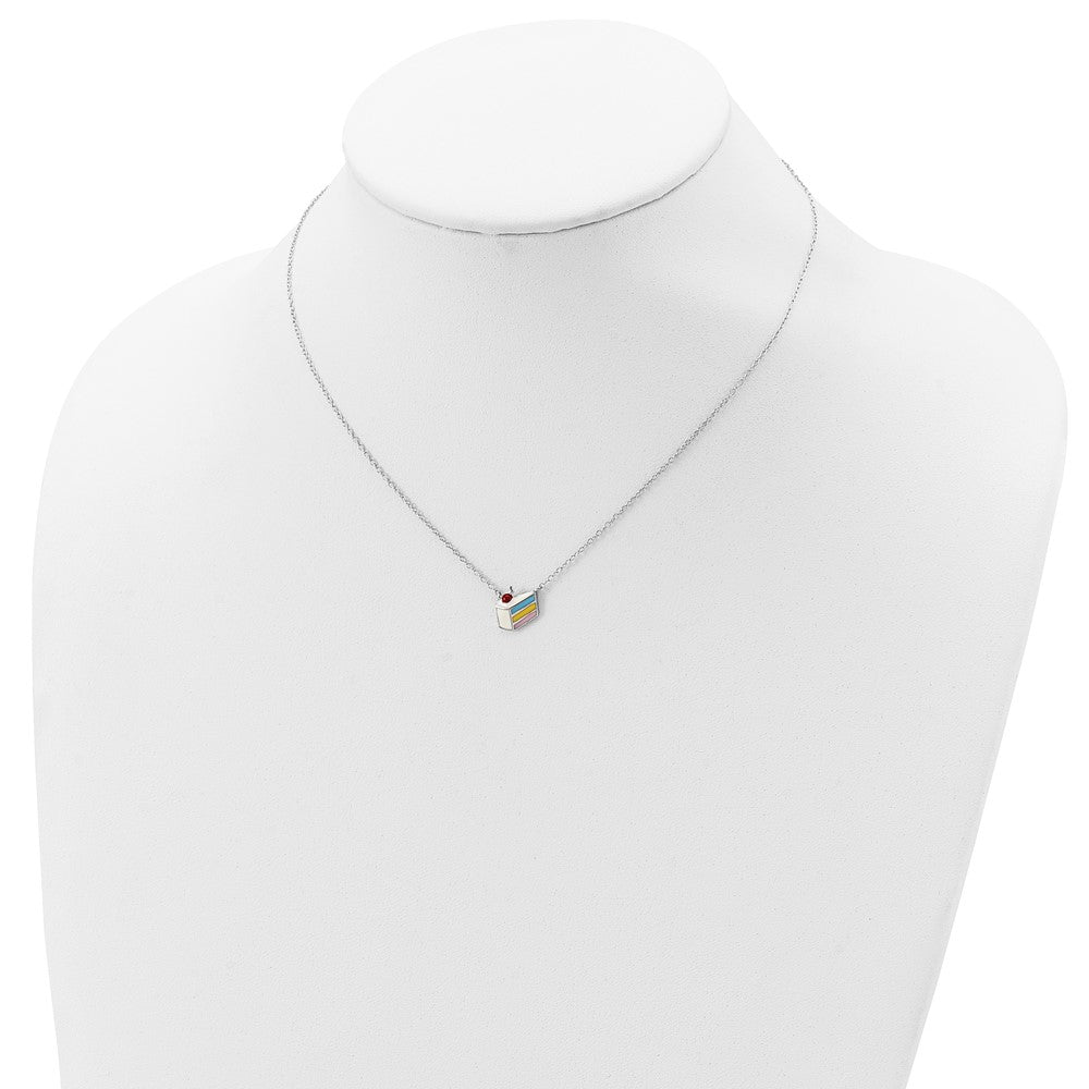 Sterlingsilber Rhodiniert Emailliert Cake Halskette