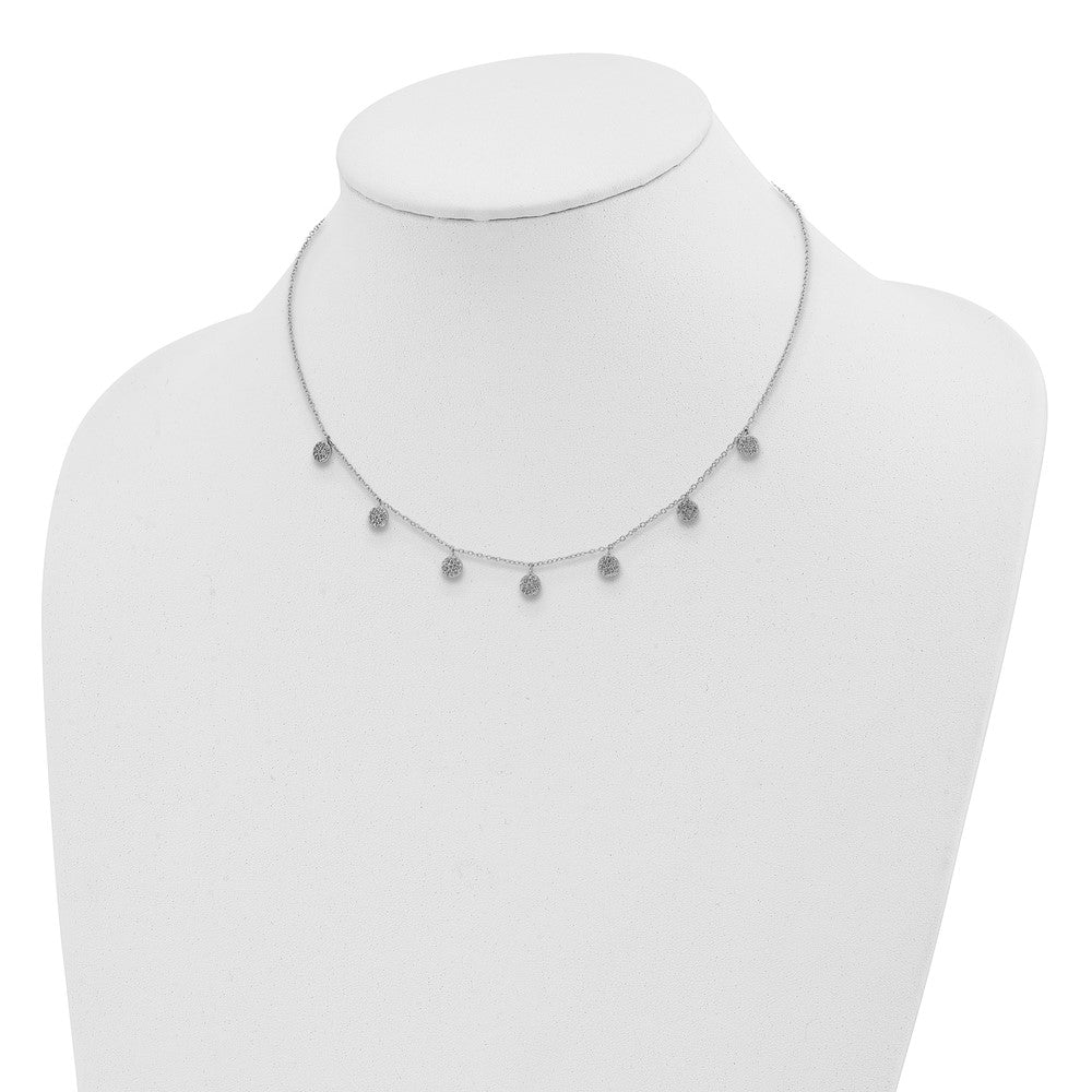 Sterlingsilber Rhodiniert Zirkonia mit 4 Zoll Verlängerung. Choker