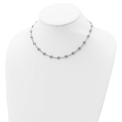 Sterlingsilber Rhodiniert Zirkonia Kreis/bar Glieder mit 2 Zoll Verlängerung Halskette
