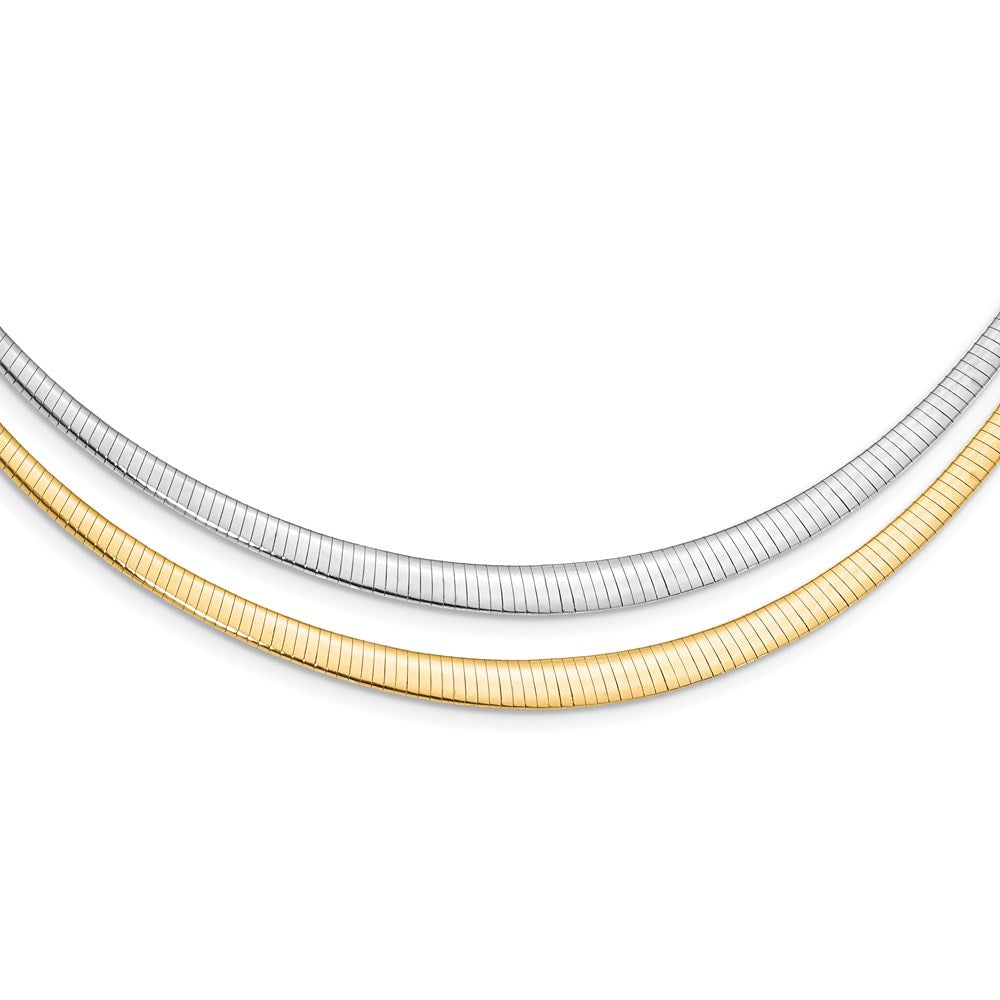 Ss/vergoldet Sterlingsilber Goldfarben Rhodiniert 3-6mm Wendbar Cubetto Halskette