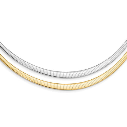 Ss/vergoldet Sterlingsilber Goldfarben Rhodiniert 3-6mm Wendbar Cubetto Halskette