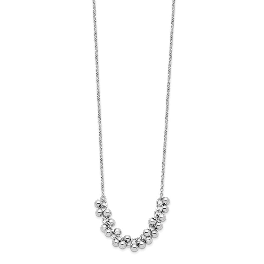 Sterlingsilber Rhodiniert Dangling Perlen Halskette