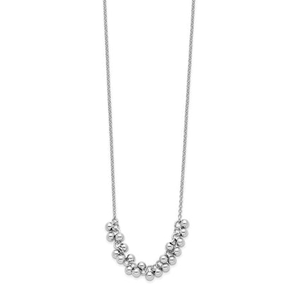 Sterlingsilber Rhodiniert Dangling Perlen Halskette
