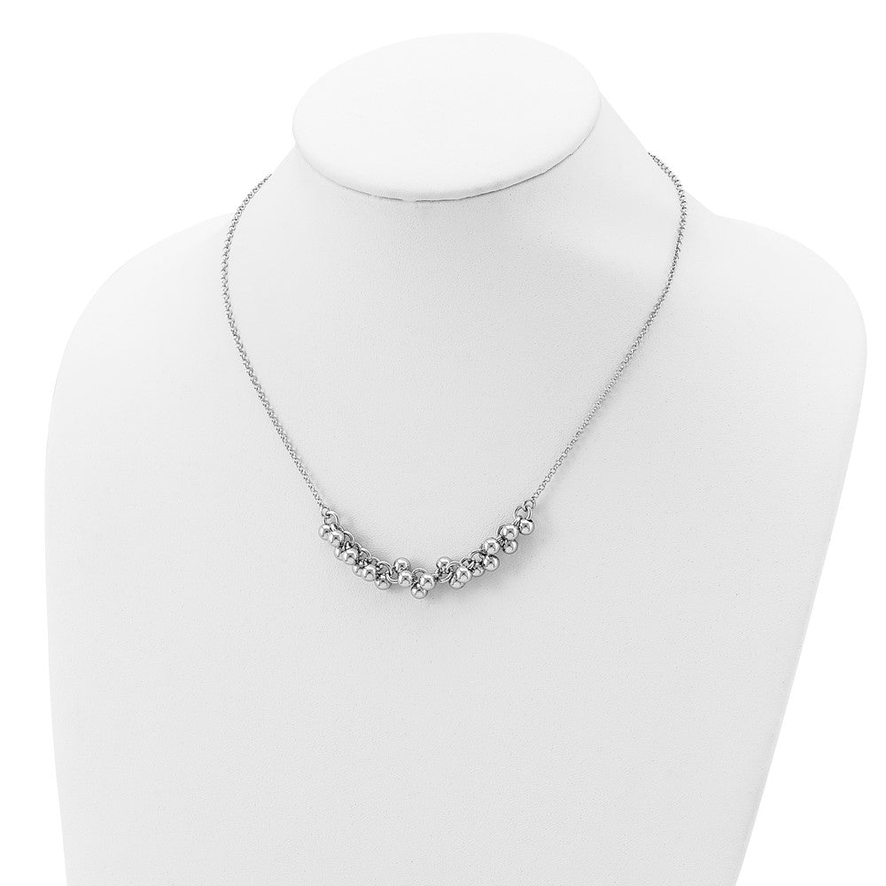 Sterlingsilber Rhodiniert Dangling Perlen Halskette