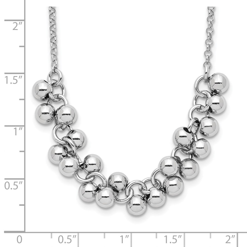 Sterlingsilber Rhodiniert Dangling Perlen Halskette
