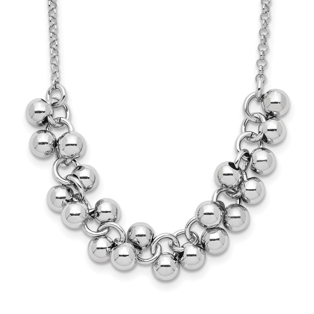 Sterlingsilber Rhodiniert Dangling Perlen Halskette