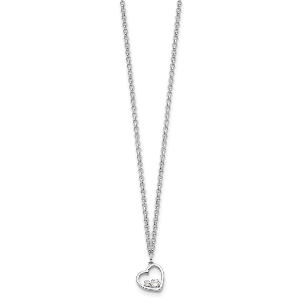 Sterlingsilber Zirkonia Herz Halskette