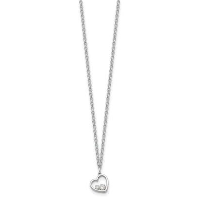 Sterlingsilber Zirkonia Herz Halskette