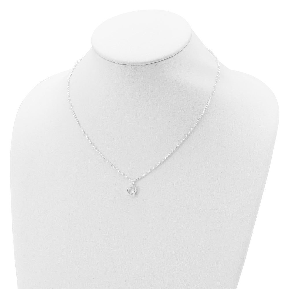 Sterlingsilber Zirkonia Herz Halskette