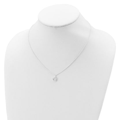 Sterlingsilber Zirkonia Herz Halskette