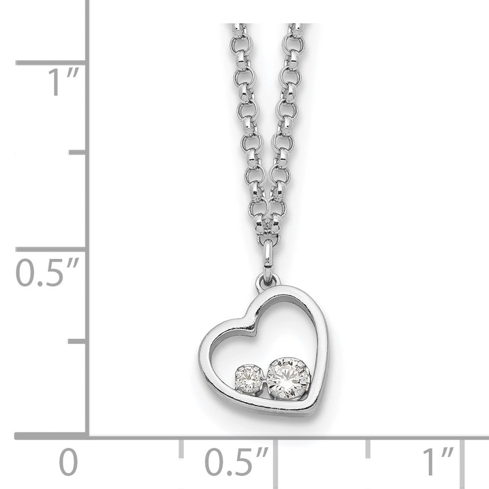 Sterlingsilber Zirkonia Herz Halskette