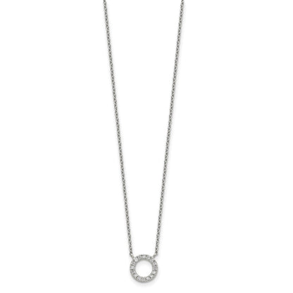Sterlingsilber Zirkonia Kreis Halskette
