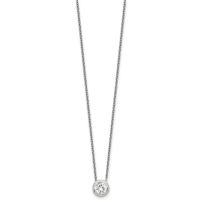 Sterlingsilber Zargenfassung 8mm Zirkonia Halskette
