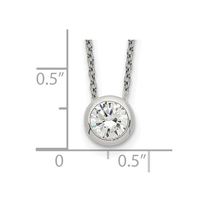 Sterlingsilber Zargenfassung 8mm Zirkonia Halskette