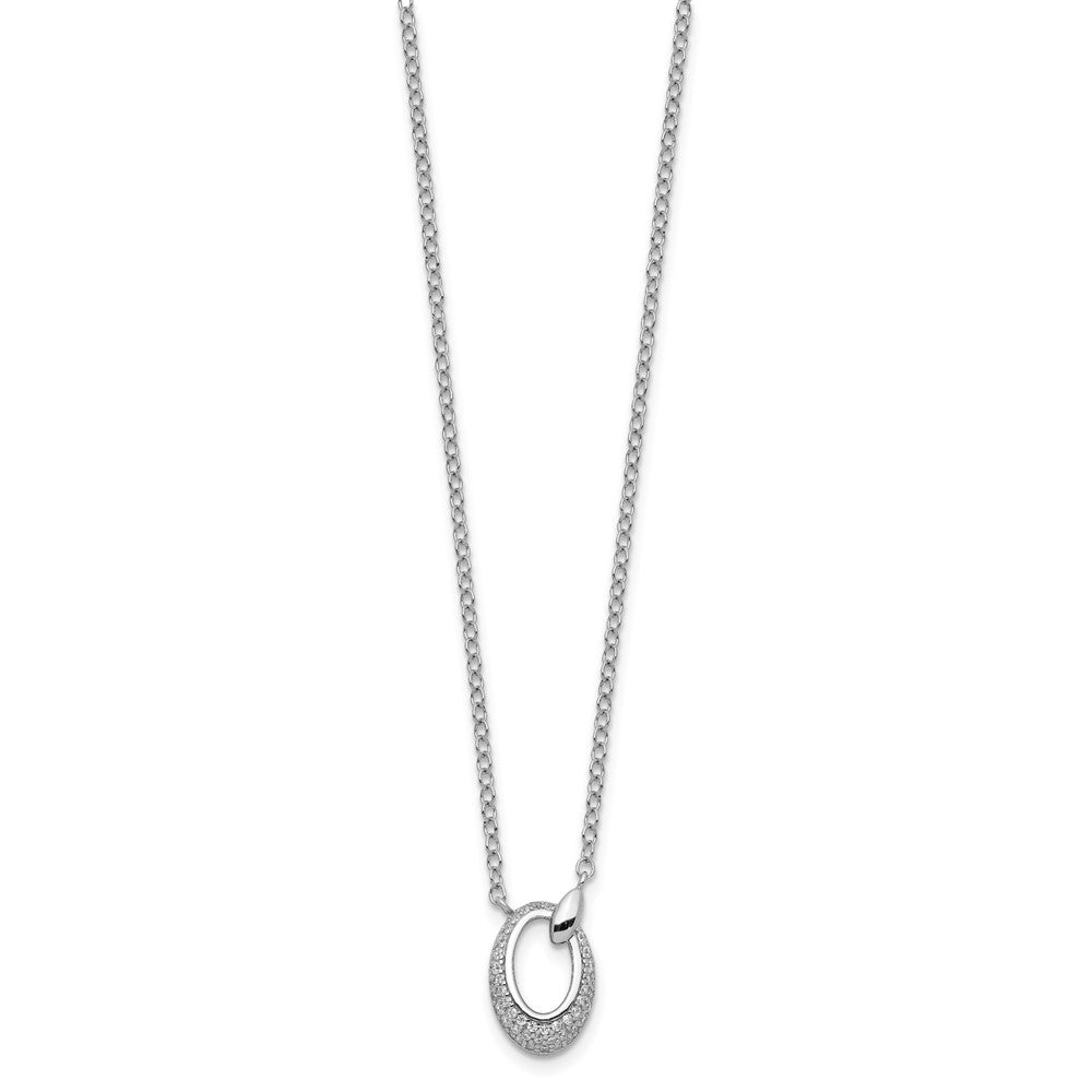 Sterlingsilber Rhodiniert Zirkonia Kreis Halskette