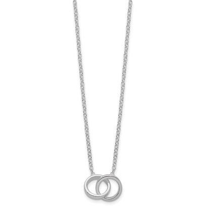 Sterlingsilber Poliert 2-rings Halskette