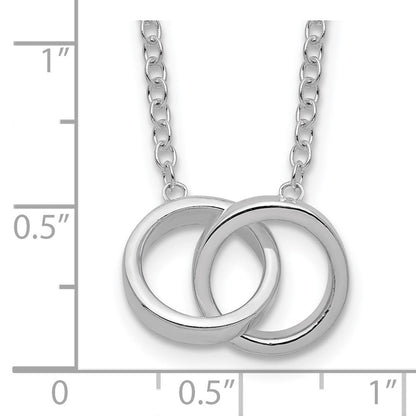 Sterlingsilber Poliert 2-rings Halskette