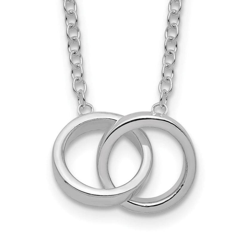 Sterlingsilber Poliert 2-rings Halskette