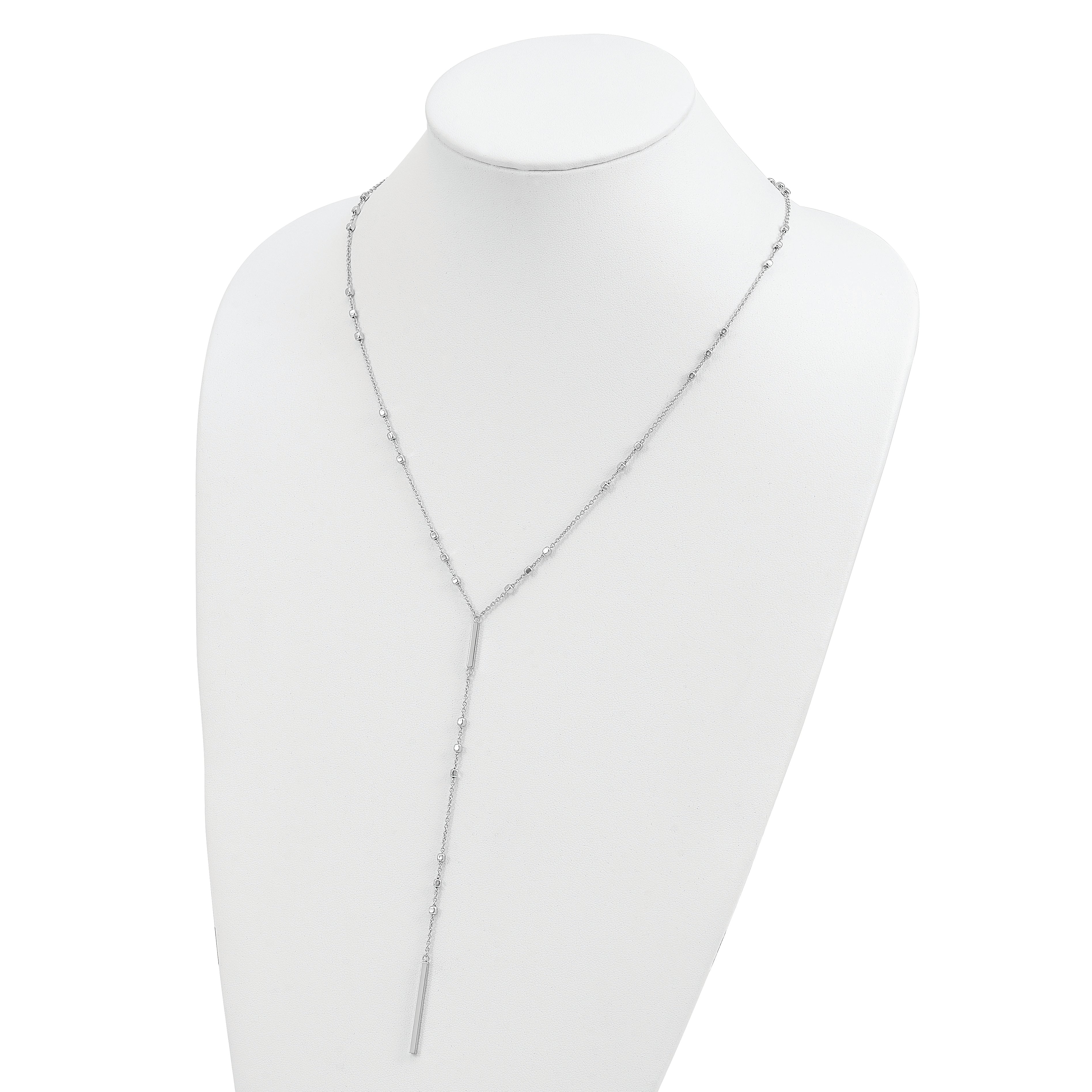 Sterlingsilber Rhodiniert Perlen/vertical Stab mit 1 Zoll Verlängerung. Y-necklace