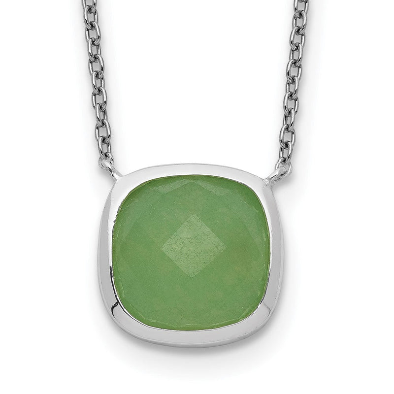 Sterlingsilber Grün Chalcedony Halskette