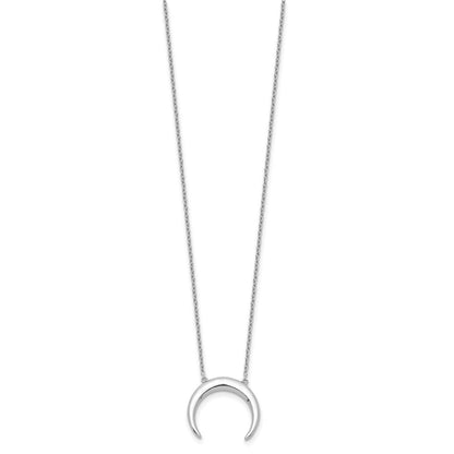 Sterlingsilber Rhodiniert Mond mit 2 Zoll Verlängerung. Halskette