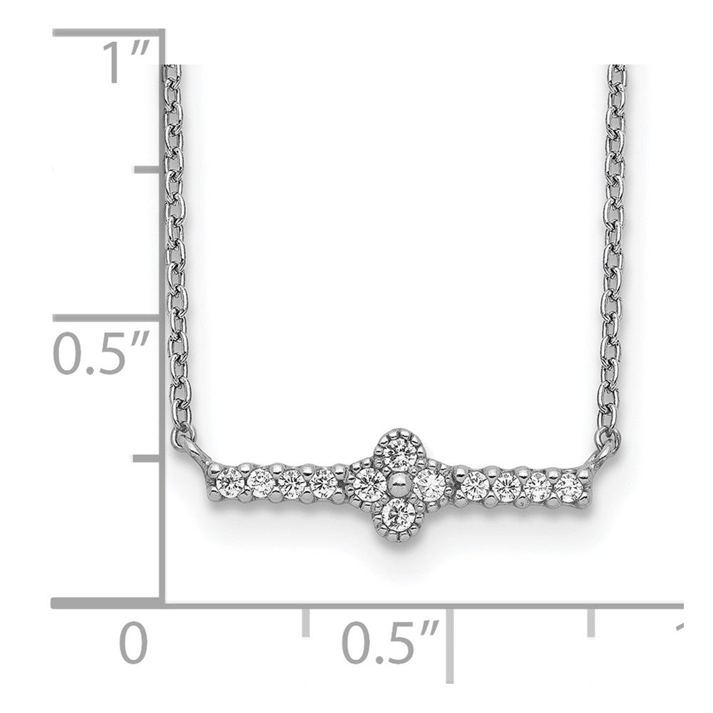 Sterlingsilber Rhodiniert Zirkonia Fantasie Stab Halskette