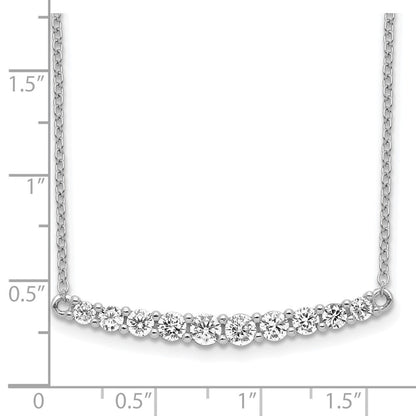 Sterlingsilber Rhodiniert Zirkonia Stab mit 2 Zoll Verlängerung. Halskette
