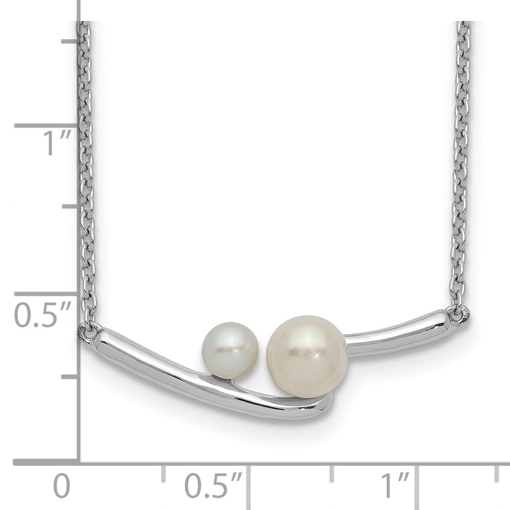 Sterlingsilber Rhodiniert Fwc Perle Stab mit 1 Zoll Verlängerung Halskette