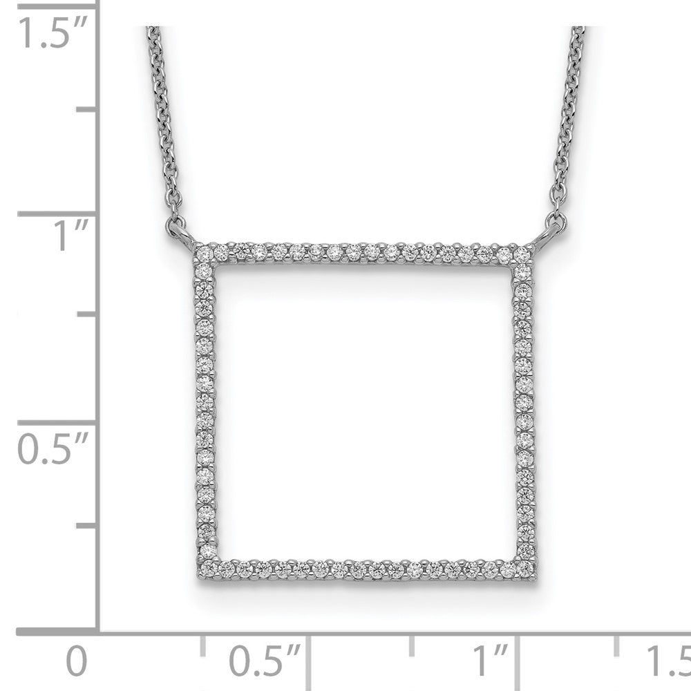 Sterlingsilber Quadratisch Zirkonia Halskette