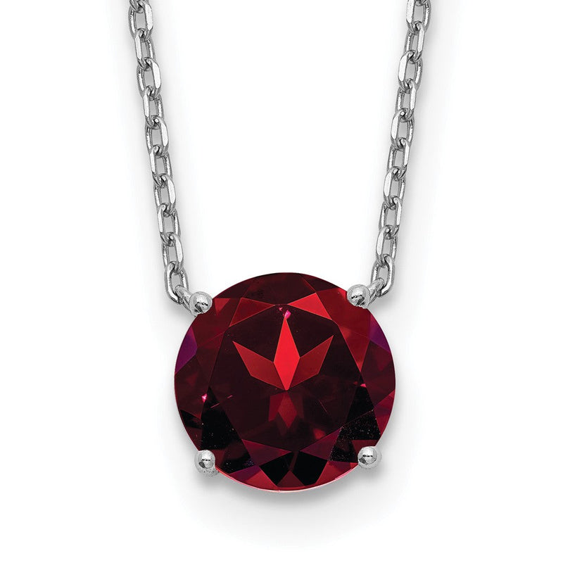 Sterlingsilber Rhodiniert Dunkel Rot Swarovski Kristall 16.5 Zoll Halskette mit 2 Verlängerung