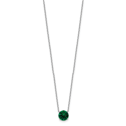 Sterlingsilber Rhodiniert Grün Swarovski Kristall 16.5 Zoll Halskette mit 2 Verlängerung