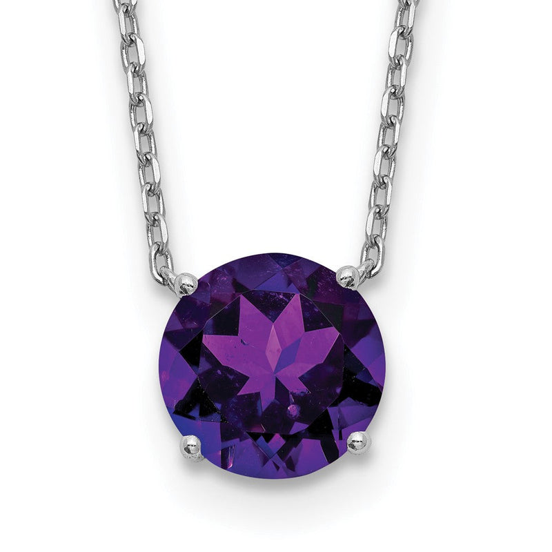 Sterlingsilber Rhodiniert Dunkel Lila Swarovski Kristall 16.5 Zoll Halskette mit 2 Verlängerung