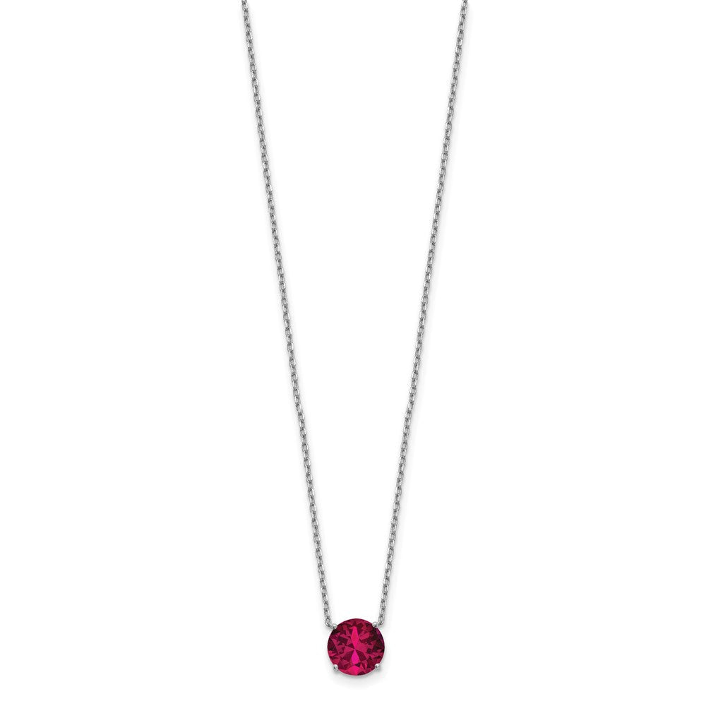 Sterlingsilber Rhodiniert Rot Swarovski Kristall 16.5 Zoll Halskette mit 2 Verlängerung