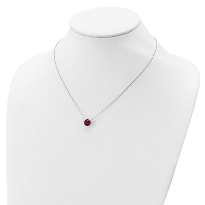Sterlingsilber Rhodiniert Rot Swarovski Kristall 16.5 Zoll Halskette mit 2 Verlängerung