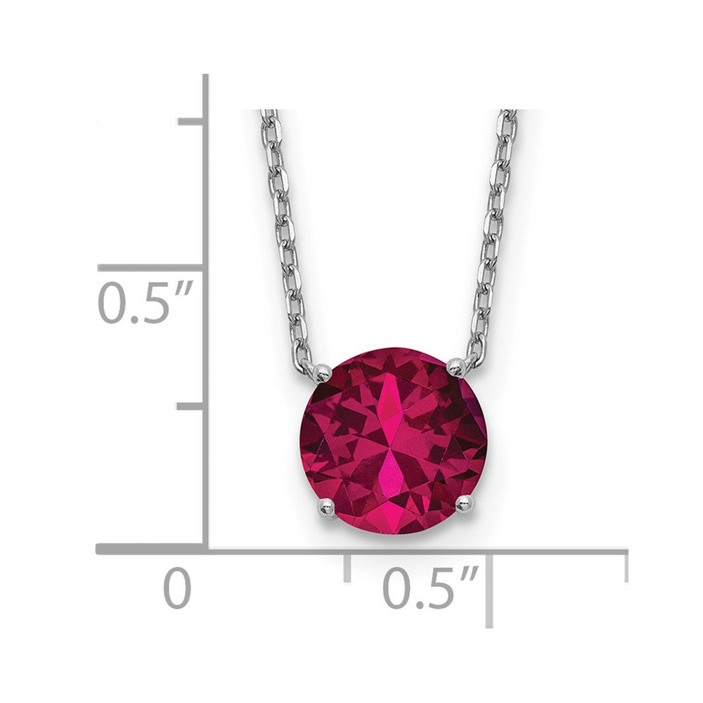 Sterlingsilber Rhodiniert Rot Swarovski Kristall 16.5 Zoll Halskette mit 2 Verlängerung