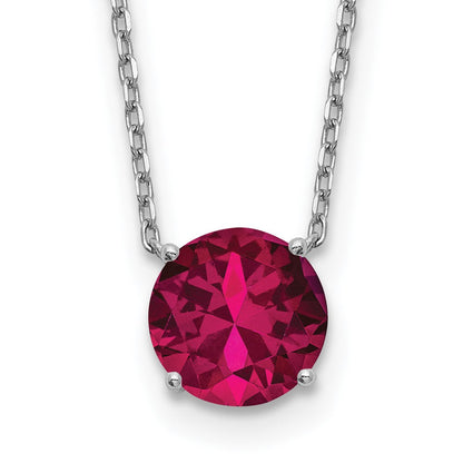 Sterlingsilber Rhodiniert Rot Swarovski Kristall 16.5 Zoll Halskette mit 2 Verlängerung