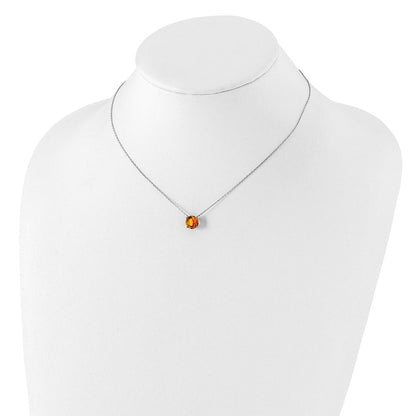 Sterlingsilber Rhodiniert Dunkel Gelb Swarovski Kristall 16.5 Zoll Halskette mit 2 Verlängerung